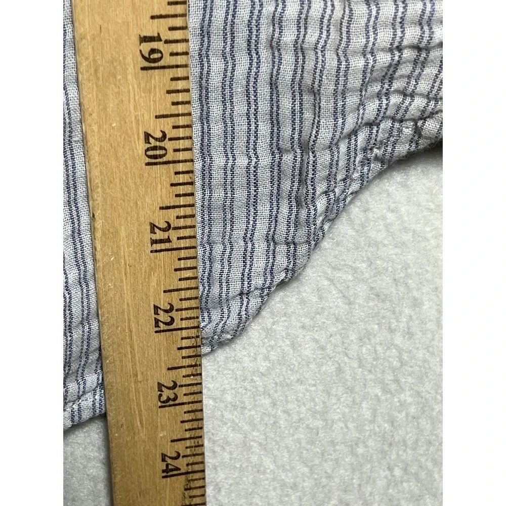 Madewell Blue White Striped Cotton Gauze Tie Back Button Down Shirt Size M